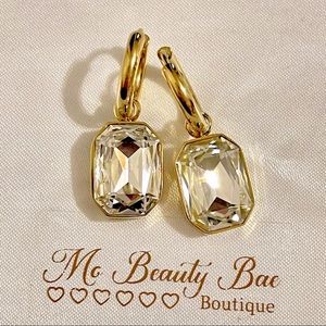 Gold Crystal Hoops
